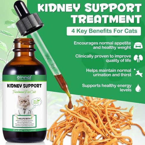 ALIVO Liver Support for Cats, Liver and Kidney Support for Cats with Natural Herbal Extract Helps Balance Cats Liver & Kidneys Health, Natural Pet Herbal Supplement for Cats - 60 ml in Saudi Arabia
