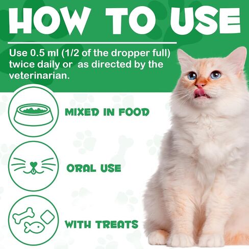 ALIVO Liver Support for Cats, Liver and Kidney Support for Cats with Natural Herbal Extract Helps Balance Cats Liver & Kidneys Health, Natural Pet Herbal Supplement for Cats - 60 ml in Saudi Arabia