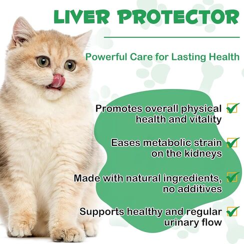 ALIVO Liver Support for Cats, Liver and Kidney Support for Cats with Natural Herbal Extract Helps Balance Cats Liver & Kidneys Health, Natural Pet Herbal Supplement for Cats - 60 ml in Saudi Arabia