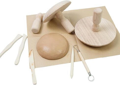 Pottery Molds Clay Tools 4.5" & 5.5" & 6.5" & 7.5" 8.5“ Set of 5 Wooden Pottery Tools with Handle for Making Bowls & Plates in Saudi Arabia