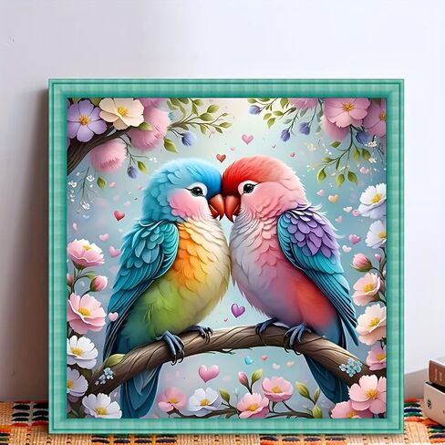 wavaiov 5D Diamond Painting Kits for Adult Beginners, Two Birds on a Branch Diamond Art Kits,DIY Full Drill Floral Diamond Dot Gem Art for Home Decor 13.78 x 13.78 Inch in Saudi Arabia