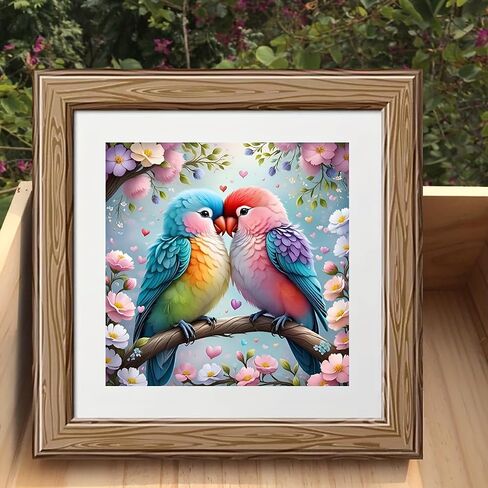 wavaiov 5D Diamond Painting Kits for Adult Beginners, Two Birds on a Branch Diamond Art Kits,DIY Full Drill Floral Diamond Dot Gem Art for Home Decor 13.78 x 13.78 Inch in Saudi Arabia