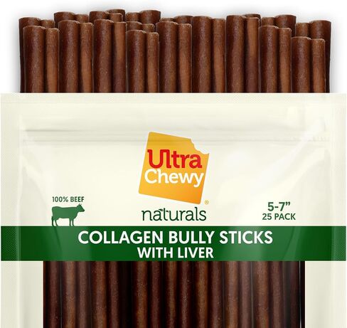 Ultra Chewy Collagen Sticks 5-7 inches (25 Pack) – Long Lasting Odor-Free, All-Natural Dog Chews – Rawhide & Bully Stick Alternative in Kuwait