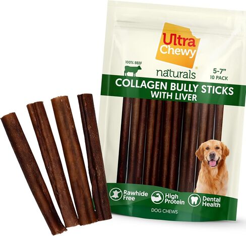 Ultra Chewy Collagen Sticks 5-7 inches (25 Pack) – Long Lasting Odor-Free, All-Natural Dog Chews – Rawhide & Bully Stick Alternative in Kuwait