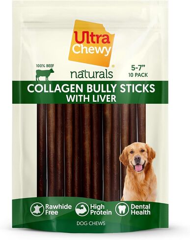 Ultra Chewy Collagen Sticks 5-7 inches (25 Pack) – Long Lasting Odor-Free, All-Natural Dog Chews – Rawhide & Bully Stick Alternative in Kuwait