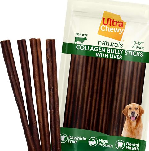 Ultra Chewy Collagen Sticks 5-7 inches (25 Pack) – Long Lasting Odor-Free, All-Natural Dog Chews – Rawhide & Bully Stick Alternative in Kuwait