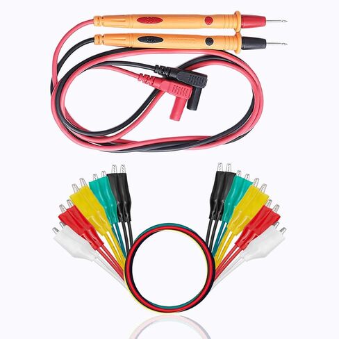 ​4PCS Electrical Multimeter Test Leads Set, Precision Multimeter Test Leads, 1000V 10A Digital Multi Meter Clamp Test Probes Leads with Alligator Clips for Test Extension, Crafts, Electrical Testing in Kuwait