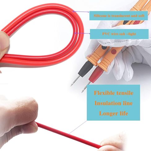 ​4PCS Electrical Multimeter Test Leads Set, Precision Multimeter Test Leads, 1000V 10A Digital Multi Meter Clamp Test Probes Leads with Alligator Clips for Test Extension, Crafts, Electrical Testing in Kuwait