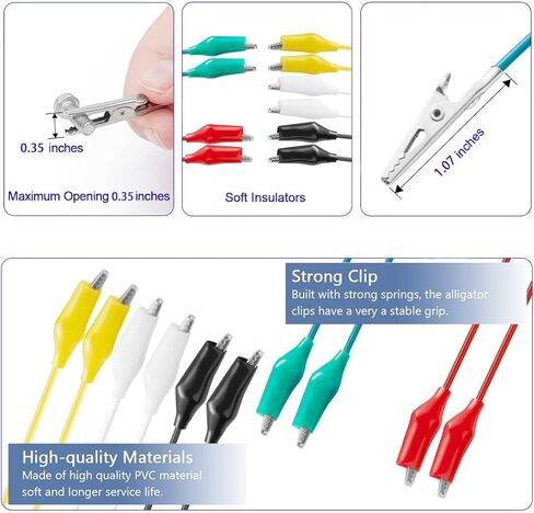​4PCS Electrical Multimeter Test Leads Set, Precision Multimeter Test Leads, 1000V 10A Digital Multi Meter Clamp Test Probes Leads with Alligator Clips for Test Extension, Crafts, Electrical Testing in Kuwait