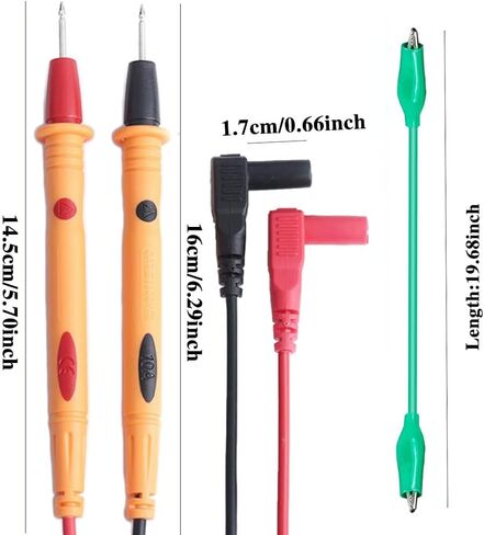 ​4PCS Electrical Multimeter Test Leads Set, Precision Multimeter Test Leads, 1000V 10A Digital Multi Meter Clamp Test Probes Leads with Alligator Clips for Test Extension, Crafts, Electrical Testing in Kuwait