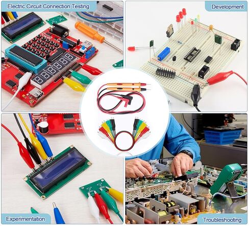 ​4PCS Electrical Multimeter Test Leads Set, Precision Multimeter Test Leads, 1000V 10A Digital Multi Meter Clamp Test Probes Leads with Alligator Clips for Test Extension, Crafts, Electrical Testing in Kuwait