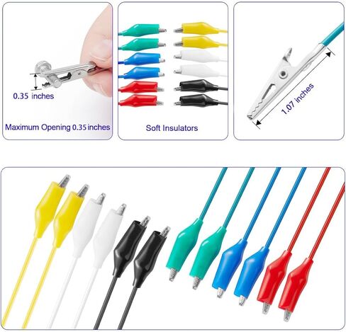​4PCS Electrical Multimeter Test Leads Set, Precision Multimeter Test Leads, 1000V 10A Digital Multi Meter Clamp Test Probes Leads with Alligator Clips for Test Extension, Crafts, Electrical Testing in Saudi Arabia