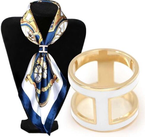 SYWDUDUCLT 2 Pcs Scarf Rings For Women, Fashion Metal Scarf Buckle, Black/White in Saudi Arabia