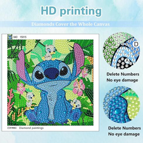 Strmnbte 4 Pack Diamond Art Painting for Kids, Diamond Art Kits for Kids Ages 4-8, Easy Gem Art Kit for Kid for Gift Home Wall Decor 7x7inch in Saudi Arabia