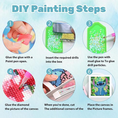 Strmnbte 4 Pack Diamond Art Painting for Kids, Diamond Art Kits for Kids Ages 4-8, Easy Gem Art Kit for Kid for Gift Home Wall Decor 7x7inch in Saudi Arabia