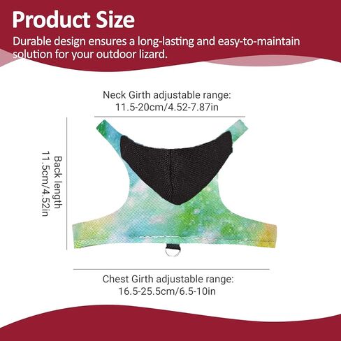 Bearded Dragon Lizard Hoodie Leash Suit Reptile pet Outdoor Chest Harness Chameleon Squirrel Leash Hooded Clothes Suitable for Bearded Dragon Lizard Reptiles（Red hat） in Kuwait