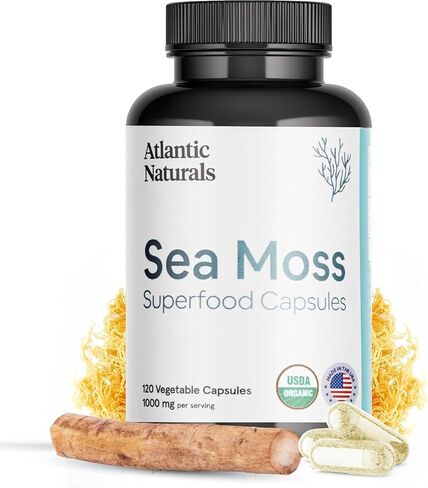 Sea Moss with Shilajit 5-in-1 Superfood Capsules - Sea Moss Supplement with Bladderwrack, Burdock Root & Black Pepper - Enhanced Absorption & Vitality - 2705 mg per Serving (60 ct) in Saudi Arabia