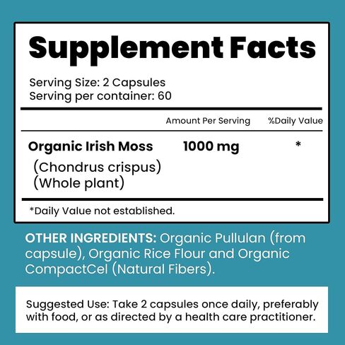 Sea Moss with Shilajit 5-in-1 Superfood Capsules - Sea Moss Supplement with Bladderwrack, Burdock Root & Black Pepper - Enhanced Absorption & Vitality - 2705 mg per Serving (60 ct) in Saudi Arabia