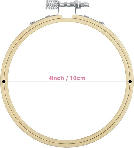 TINDTOP 8 Pieces 4 Inch Embroidery Hoops, Bamboo Frame Circle Cross Stitch Hoop Ring Embroidery Hoops Set for Embroidery and Cross Stitch in Kuwait