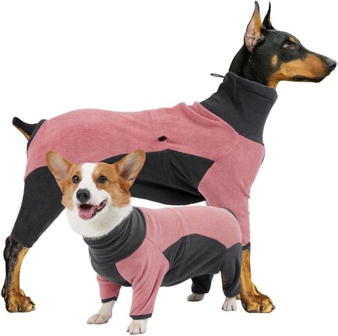 Dog Winter Coat - Soft, Warm, Windproof Fleece Dog Sweatshirt - High Neck Full Body Onesie for Walking, Hiking, Travel, Home Wear - Blue Grey XXS in Saudi Arabia