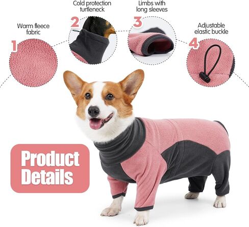 Dog Winter Coat - Soft, Warm, Windproof Fleece Dog Sweatshirt - High Neck Full Body Onesie for Walking, Hiking, Travel, Home Wear - Blue Grey XXS in Saudi Arabia