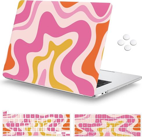 iCasso Compatible with MacBook Pro 13 inch Case 2022 2021 2020-2016 Release A2338M1/A2251/A2289/A1706/A1708, Laptop Case & Keyboard Cover & Screen Protector Only for MacBook Pro 13'' (Soft Marble) in Kuwait