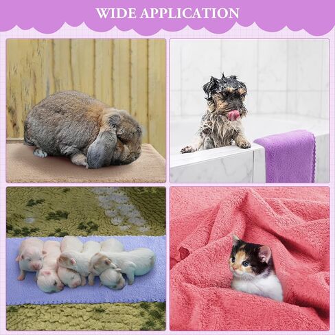 10 Pieces Guinea Pigs Blankets Hamster Fleece Cage Liners Soft Guinea Pig Accessories Small Animal Pet Blanket Sleep Bedding Mats Pet Supplies for Dog Puppy Cat (Mixed Colors,18 x 24 Inch) in Kuwait