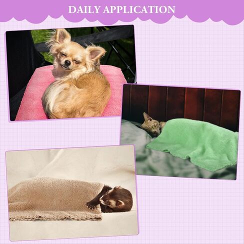 10 Pieces Guinea Pigs Blankets Hamster Fleece Cage Liners Soft Guinea Pig Accessories Small Animal Pet Blanket Sleep Bedding Mats Pet Supplies for Dog Puppy Cat (Mixed Colors,18 x 24 Inch) in Kuwait