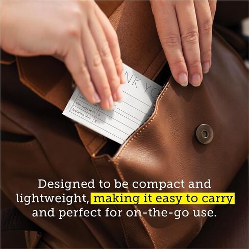2-Part Receipt Book for Small Business, 6 x 2.75 Inches, 50 Forms/100 Sheets, White & Yellow Pages, Back Chipboard Support, Small Business Must Haves (Thank You - Model F) in Saudi Arabia