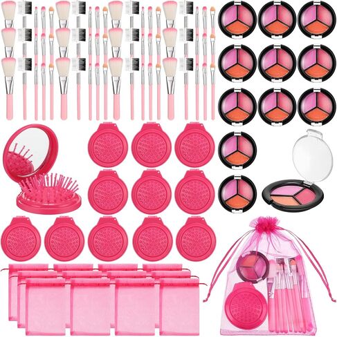 12 Sets Kids Spa Theme Party Supplies for Girls, Makeup Kit for Girls, Sleepover Makeup Birthday Party Favor Supplies for Toddler(Pink) in Saudi Arabia