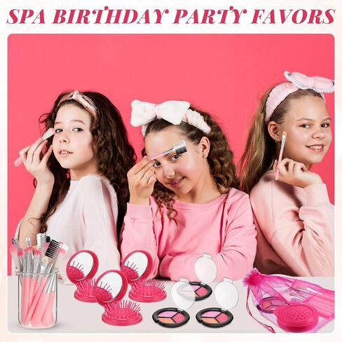 12 Sets Kids Spa Theme Party Supplies for Girls, Makeup Kit for Girls, Sleepover Makeup Birthday Party Favor Supplies for Toddler(Pink) in Saudi Arabia