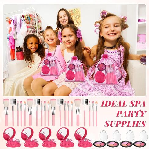 12 Sets Kids Spa Theme Party Supplies for Girls, Makeup Kit for Girls, Sleepover Makeup Birthday Party Favor Supplies for Toddler(Pink) in Saudi Arabia