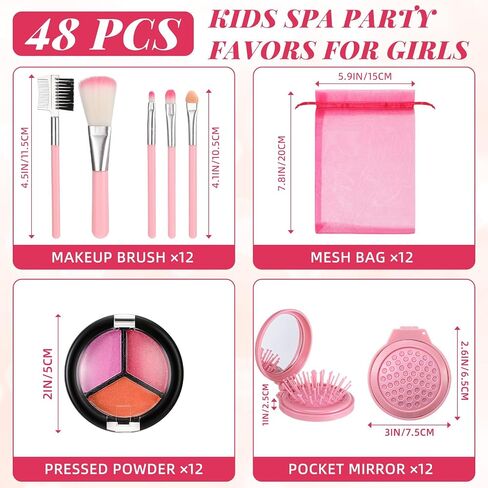 12 Sets Kids Spa Theme Party Supplies for Girls, Makeup Kit for Girls, Sleepover Makeup Birthday Party Favor Supplies for Toddler(Pink) in Saudi Arabia