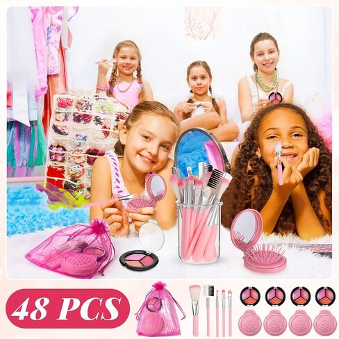 12 Sets Kids Spa Theme Party Supplies for Girls, Makeup Kit for Girls, Sleepover Makeup Birthday Party Favor Supplies for Toddler(Pink) in Saudi Arabia