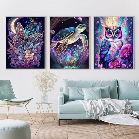 ijbnhd 6 Pack Animals Diamond Painting Kits for Adults, Animals-Leaves Diamond Art Kits for Beginners DIY Full Drill Round Paint with Diamonds Gem Art for Home Wall Decor 8 x 8 in in Saudi Arabia