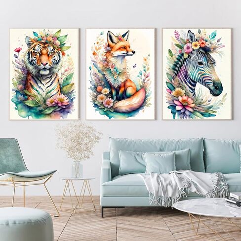ijbnhd 6 Pack Animals Diamond Painting Kits for Adults, Animals-Leaves Diamond Art Kits for Beginners DIY Full Drill Round Paint with Diamonds Gem Art for Home Wall Decor 8 x 8 in in Saudi Arabia