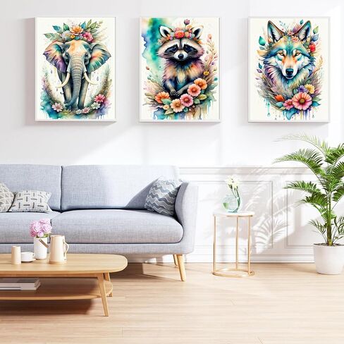 ijbnhd 6 Pack Animals Diamond Painting Kits for Adults, Animals-Leaves Diamond Art Kits for Beginners DIY Full Drill Round Paint with Diamonds Gem Art for Home Wall Decor 8 x 8 in in Saudi Arabia