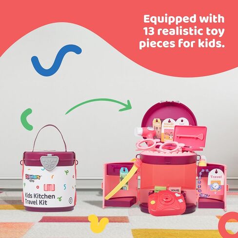 Dazmers Portable Beauty Salon Play Set for Girls – 20-Piece Pretend Makeup Kit with Carrying Case, Hair Dryer, Accessories, and Travel Service Role Play Toy for Kids in Saudi Arabia