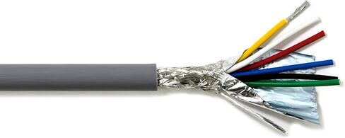 سلك كابل محمي 4C 18AWG AMESB (UL2464) - مرن Str TC، PVC Ins، OS + Drain + TC Brd، PVC Jkt لآلة CNC، محرك متدرج، عمود دوران VFD (رمادي 25 قدم) in Kuwait