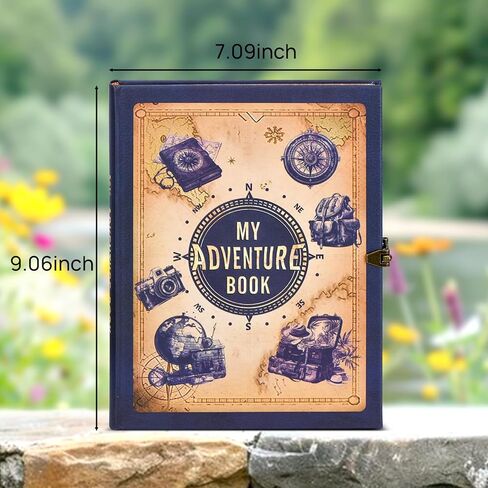 Adventure Book 148-Page DIY Handmade Scrapbook Kit - Vintage Embossed Cover Travel Diary,Gift Boxed with Full DIY Accessories for Couples,Anniversaries & More for Life’s Greatest Adventures in Kuwait