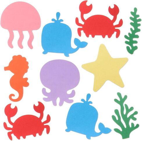 Mixteach 200 PCS Sea Life Cletouts Paper Tropical Fish Shape Cut Outs Ocean Animal Die Cuts مع نقاط الغراء للصف الدراسي Boardin Board Home School Decor in Kuwait