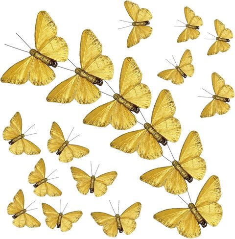 6pcs Feather Butterfly Clip On Artificial Blue Butterflies for Crafts 3D Butterflys Decorations for Tree Floral Arrangements Halloween Thanksgiving Ornaments（6pcs） in Saudi Arabia
