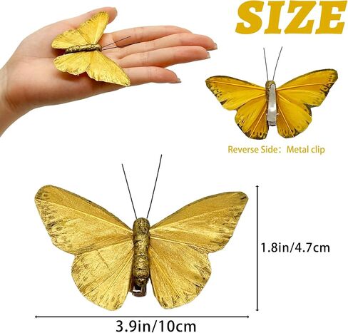 6pcs Feather Butterfly Clip On Artificial Blue Butterflies for Crafts 3D Butterflys Decorations for Tree Floral Arrangements Halloween Thanksgiving Ornaments（6pcs） in Saudi Arabia