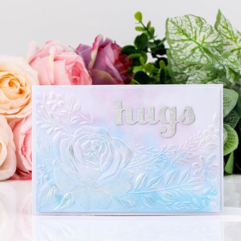 BAOFALI 3D Cherry Blossom Rose Plastic Embossing Folders for DIY Scrapbooking Photo Album Card Paper Craft Decoration for Card Making,Embossing Template Paper Card Embossing Stencil 6.3" L x 4.5" W. in Kuwait