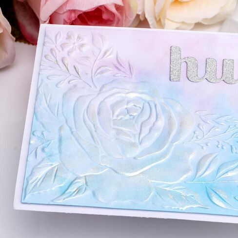 BAOFALI 3D Cherry Blossom Rose Plastic Embossing Folders for DIY Scrapbooking Photo Album Card Paper Craft Decoration for Card Making,Embossing Template Paper Card Embossing Stencil 6.3" L x 4.5" W. in Kuwait