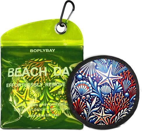 Natural Sand Remover Pouch for Beach & Travel | Aloe, Oat & Vitamin E Powder | Talc-Free, Hypoallergenic & Waterless | Reusable Eco Gift for Sensitive Skin in Kuwait