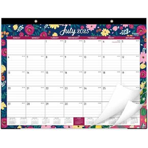 2025-2026 Desk Calendar - 18 Monthly Large Desk/Wall Calendar 2025-2026, Jul 2025 - Dec 2026, 14.6" x 11.5", Tear Off Desk Calendar 2025-2026, Corner Protectors, Hanging Holes, Yearly View
