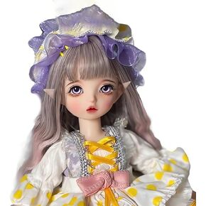 Original Elf Ear Design BJD Doll 1/6 SD Dolls 11.8 Inch 18 Ball Jointed Doll Cute DIY Toys with Clothes Outfit Shoes Wig Hair Makeup,Best for Kids Girls Children - Moon