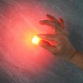 2 Pairs Small Size Red Ultra Bright Magic Finger Lights, Thumbs Lamp Lightup Magic, Thumbs Lights Closeup & Stage Magic Tricks