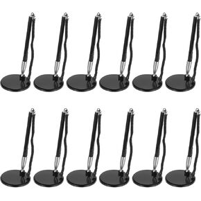 PATIKIL 12PCS قلم آمن مع سلسلة لاصق وحامل القلم الأمني ​​، ومكافحة أقلام سطح المكتب القلم الحبر الأسود لإلغاء موازم مكتب مكان العمل المكتبي ، قاعدة مسطحة ، أزرق فاتح